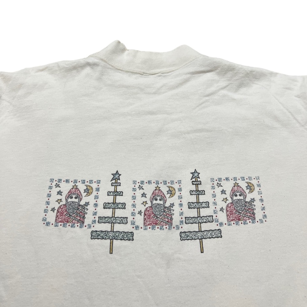 VTG 90s Santa Claus Long Sleeve Mock Neck T-Shirt - Picture 4 of 7